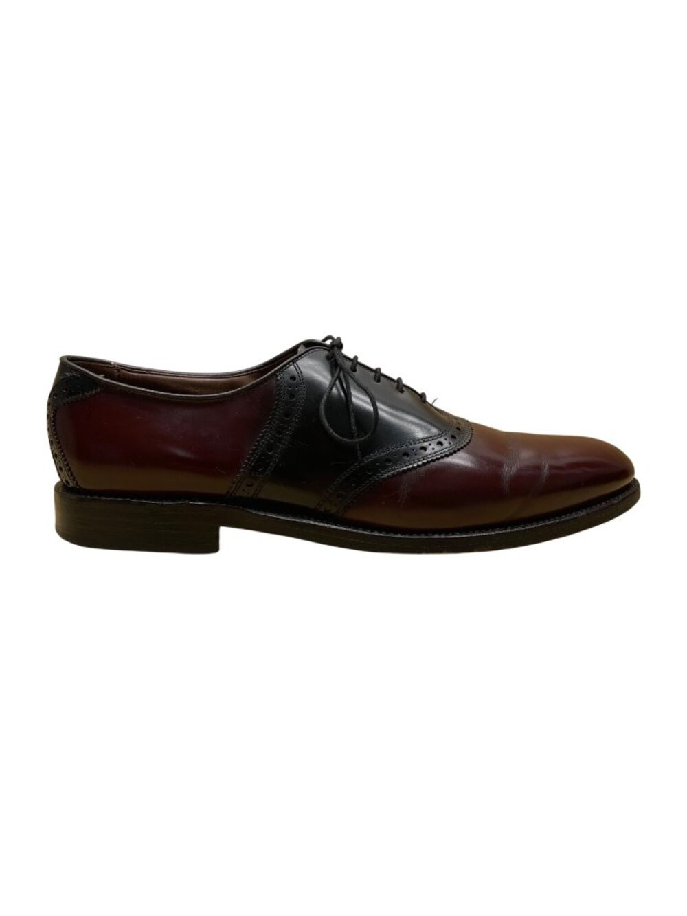 Allen Edmonds Men’s Burgundy/Black Leather Wingtip Oxford Dress Shoes Sz 12
